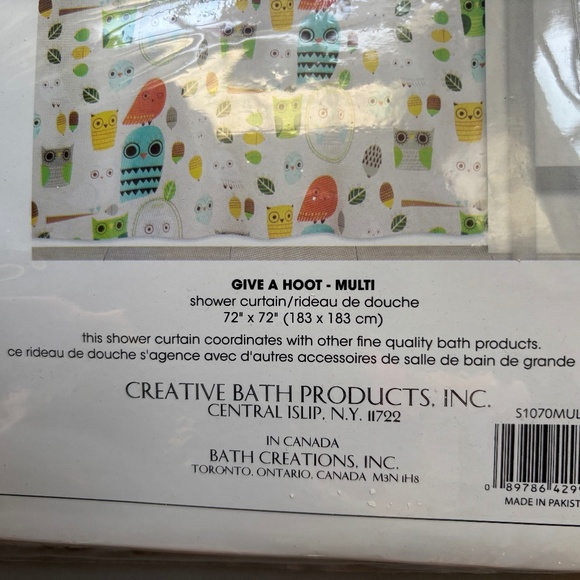 NIB Give a Hoot Shower Curtain and Hand Towel Cute Whimsy Fall Wildlife Decor - Picture 7 of 9